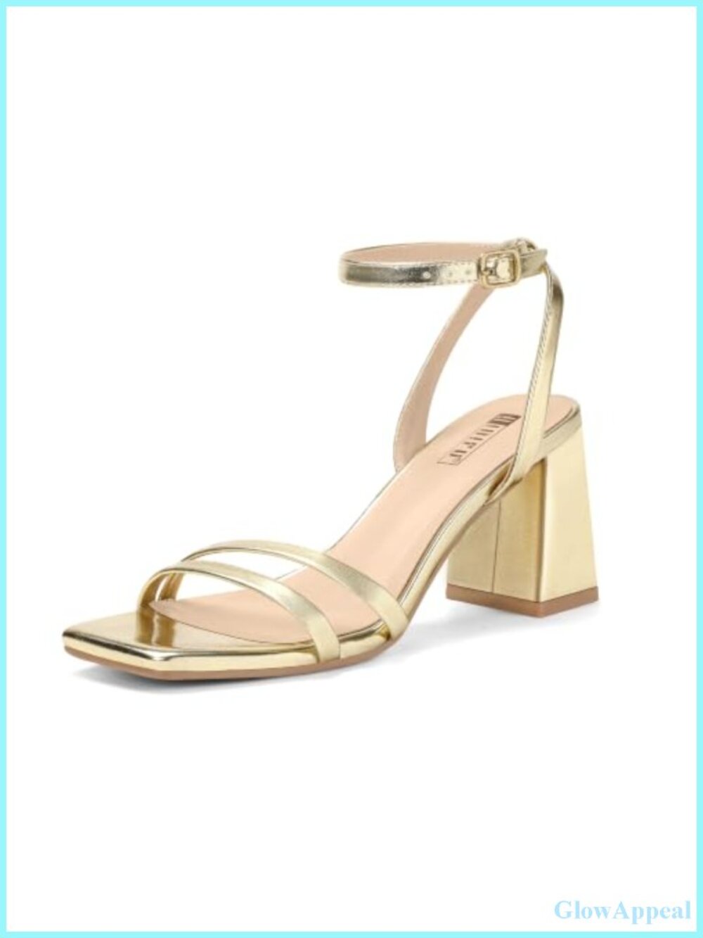 Strappy Low Chunky Block Heel Square Open Toe Slingback Sandals